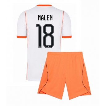 Billige Fotballdrakt Nederland Donyell Malen #18 Replika Bortedraktsett Barn VM 2026 Kortermet (med bukser)